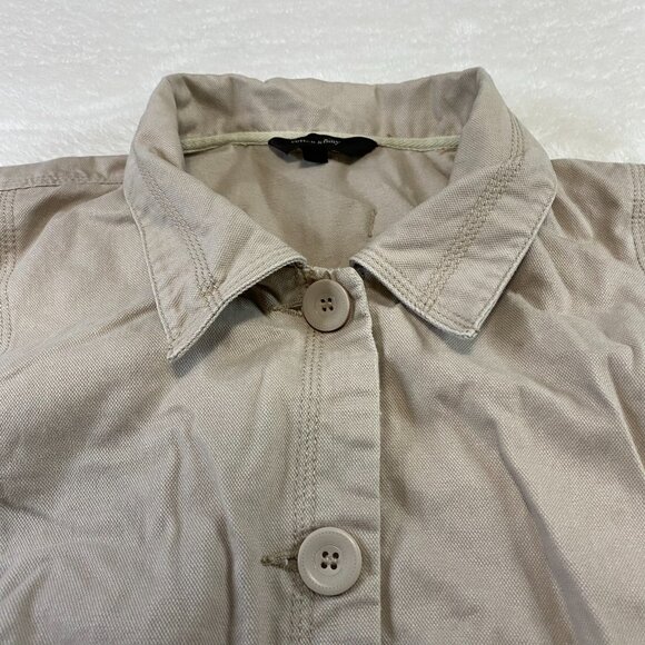 Cotton Ginny Heavy Canvas Beige Button Up Shirt Jacket Women's Size Medium - Picture 4 of 9